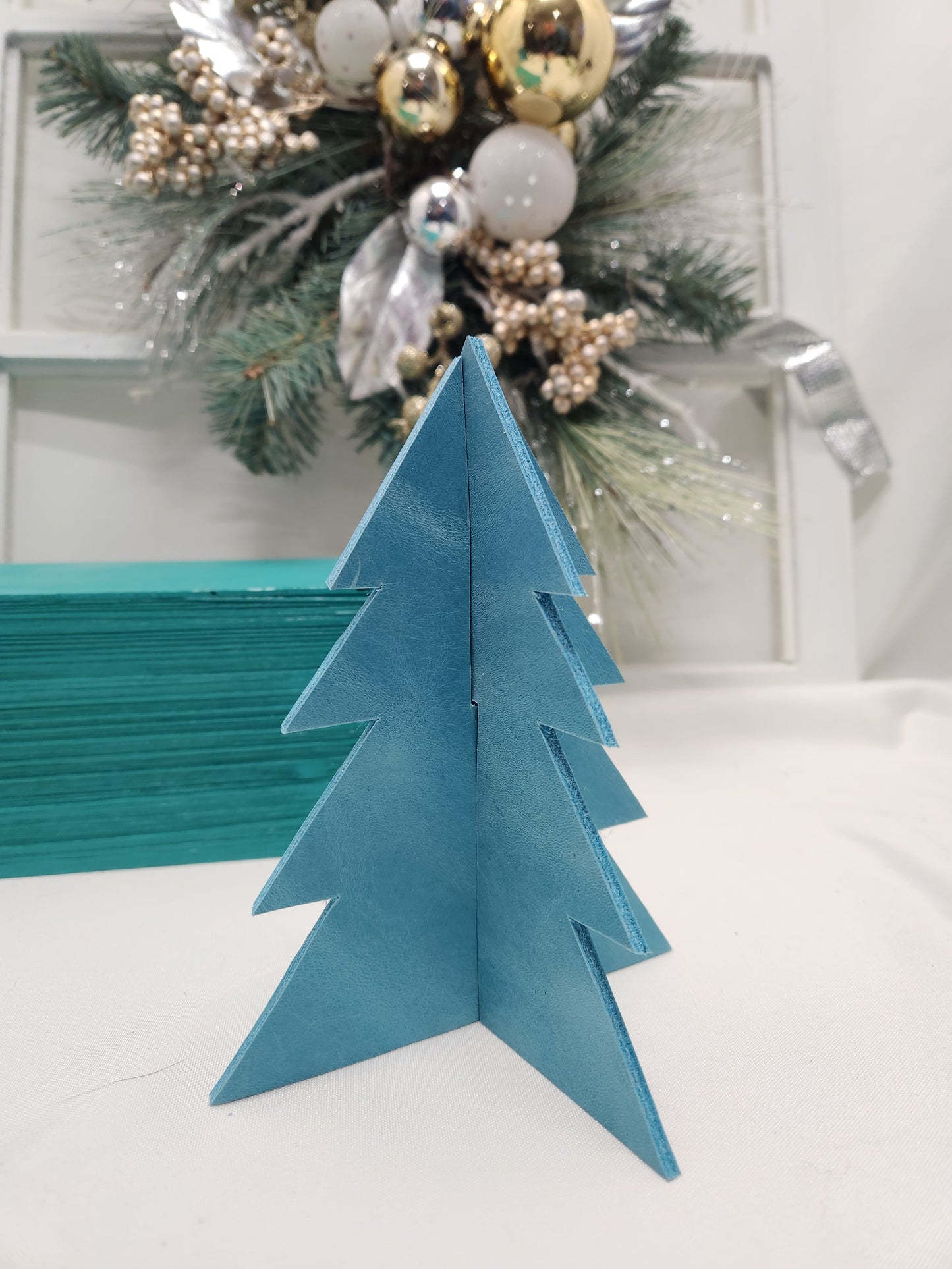 Standing Leather Christmas Trees