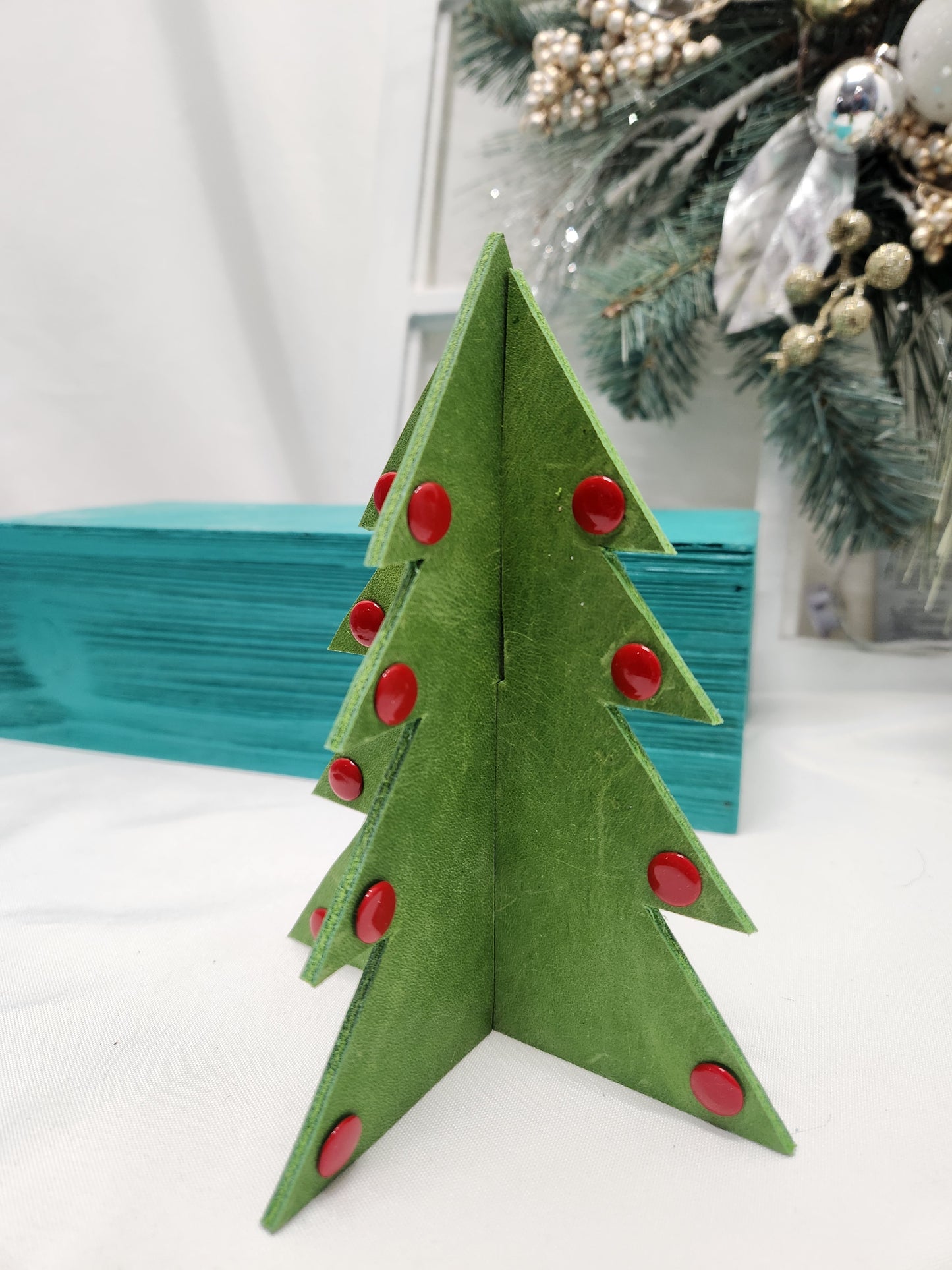 Standing Leather Christmas Trees