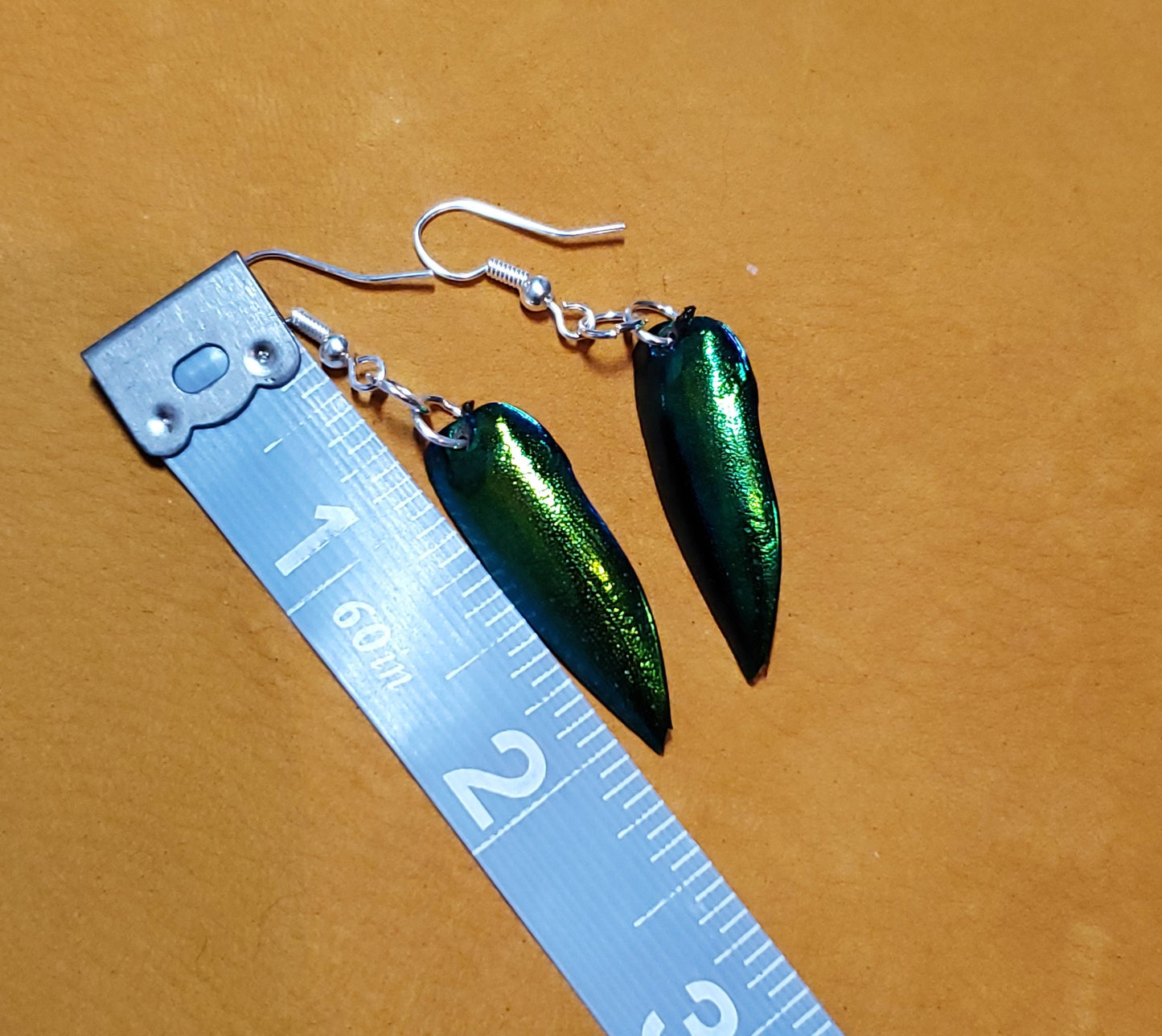 Real Jewel Beetle Wing Earrings, Insect Wings Jewelry