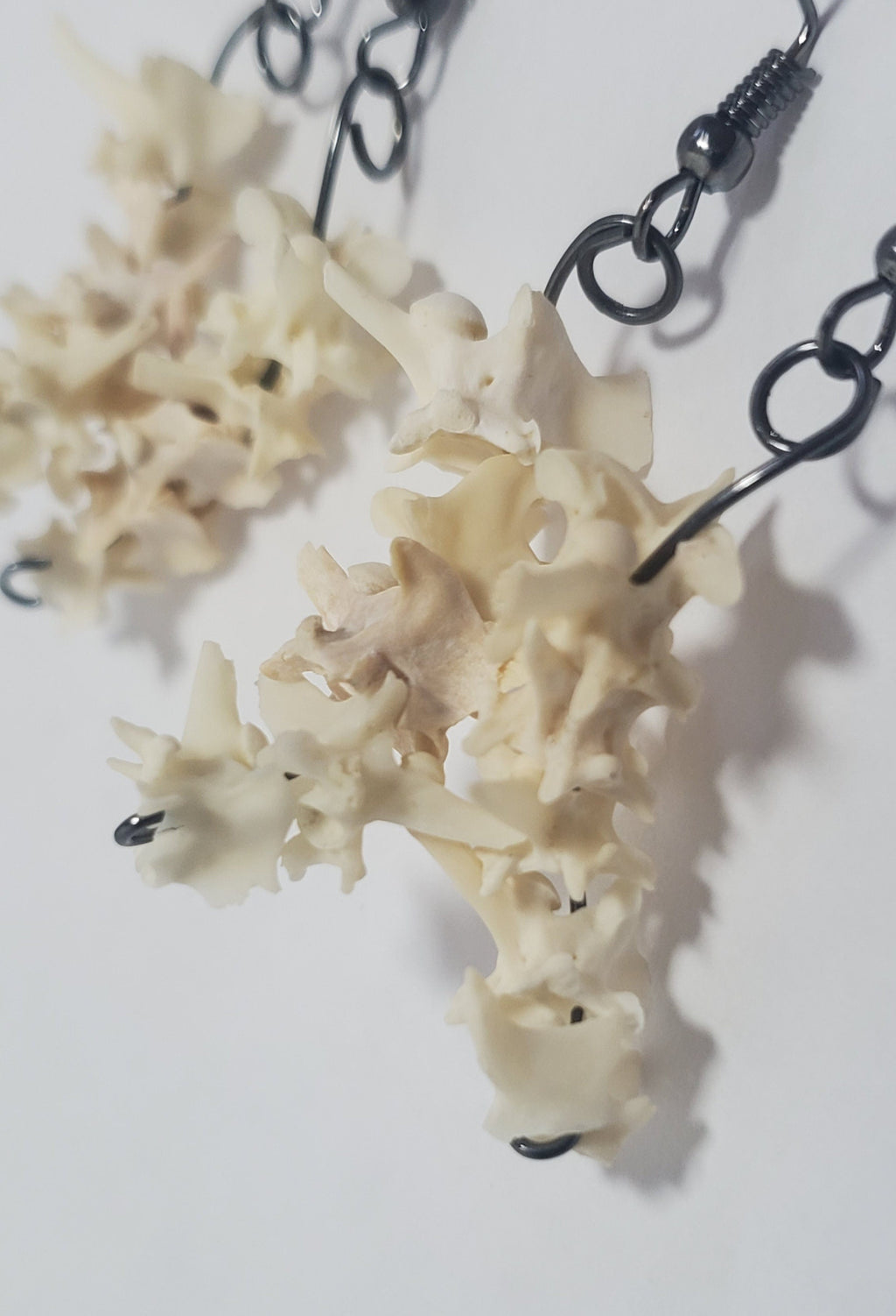 Rattlesnake Vertebrae Drop Earrings, Real Bone Snake Spine Jewelry