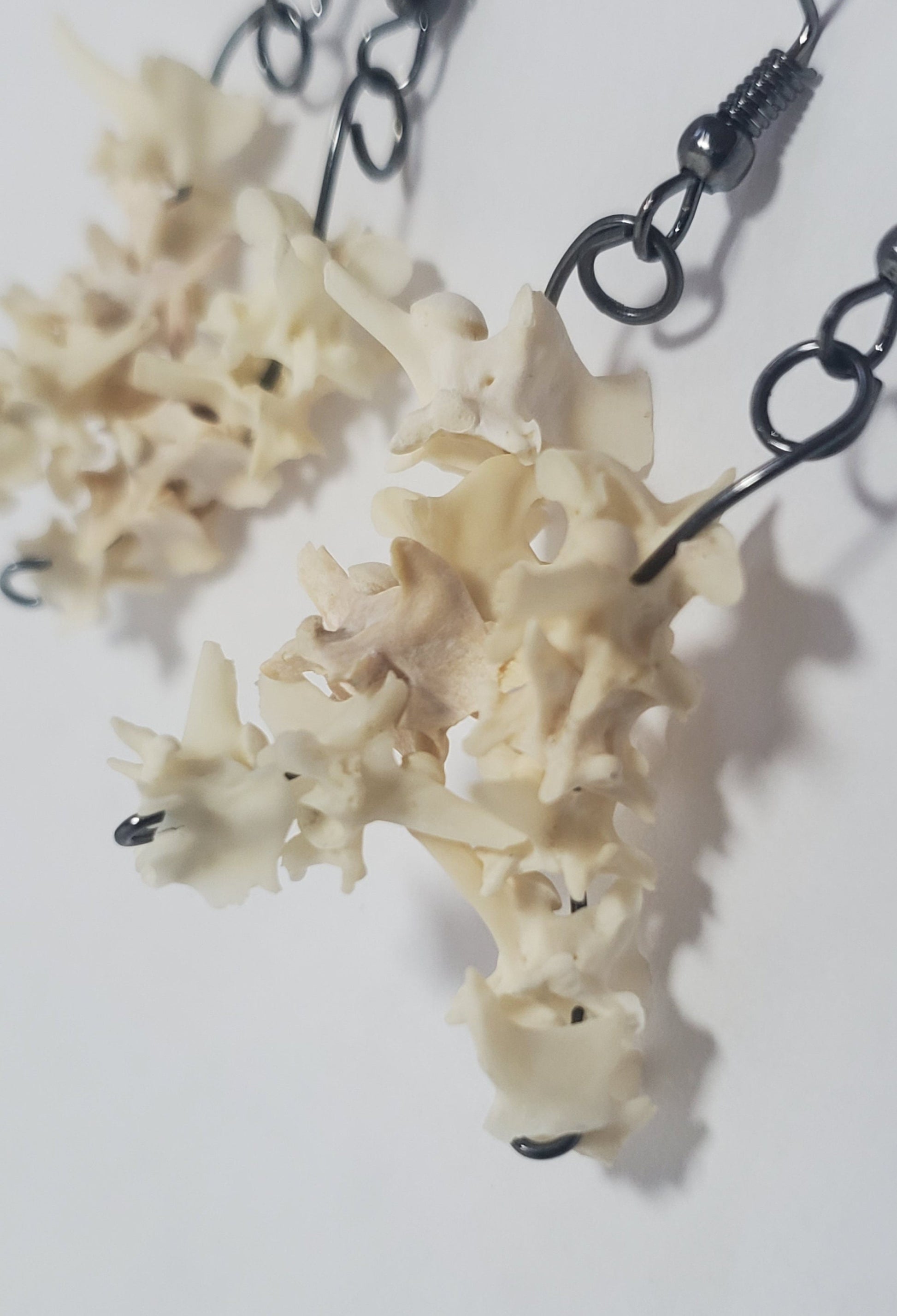 Rattlesnake Vertebrae Drop Earrings, Real Bone Snake Spine Jewelry
