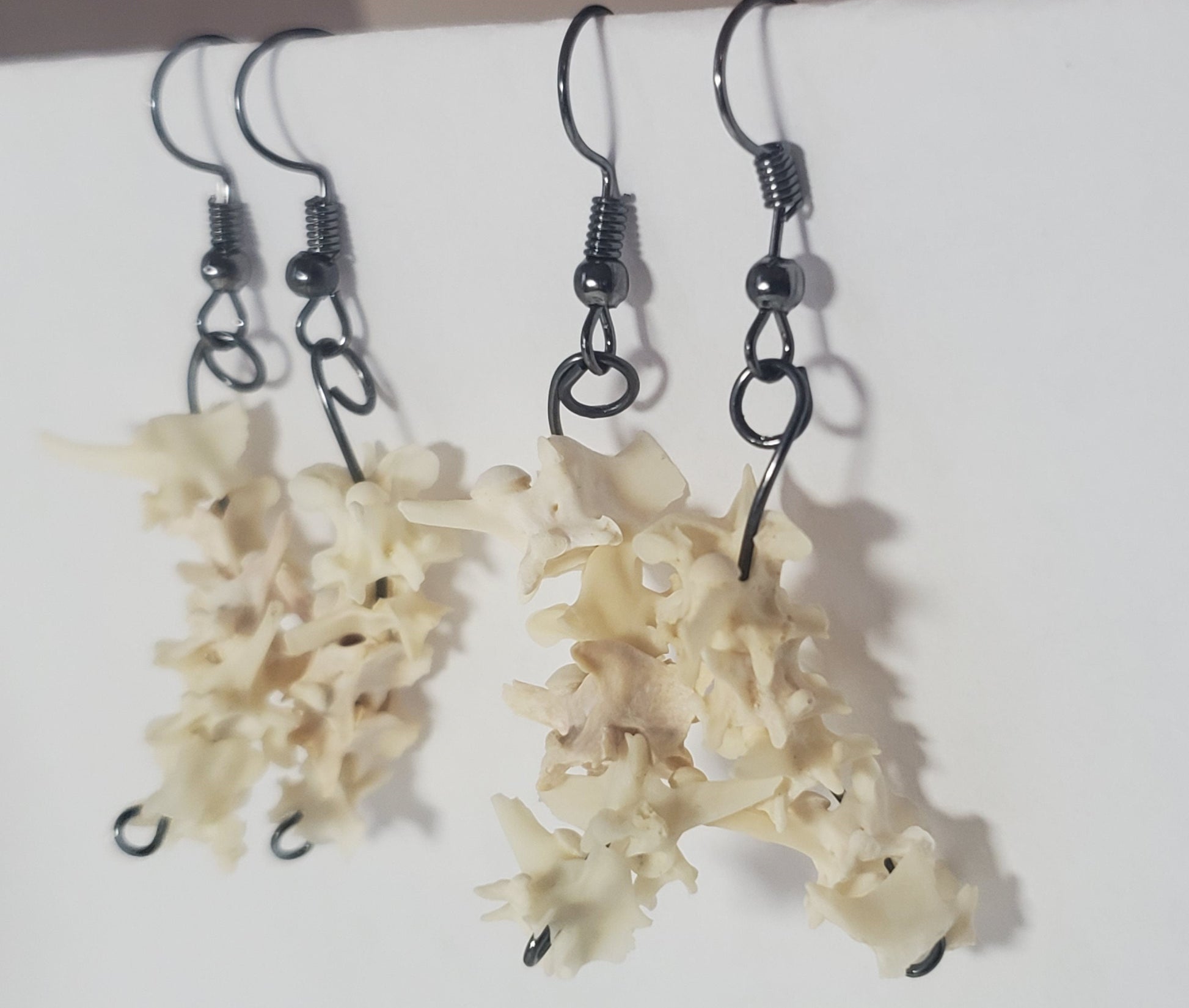 Rattlesnake Vertebrae Drop Earrings, Real Bone Snake Spine Jewelry
