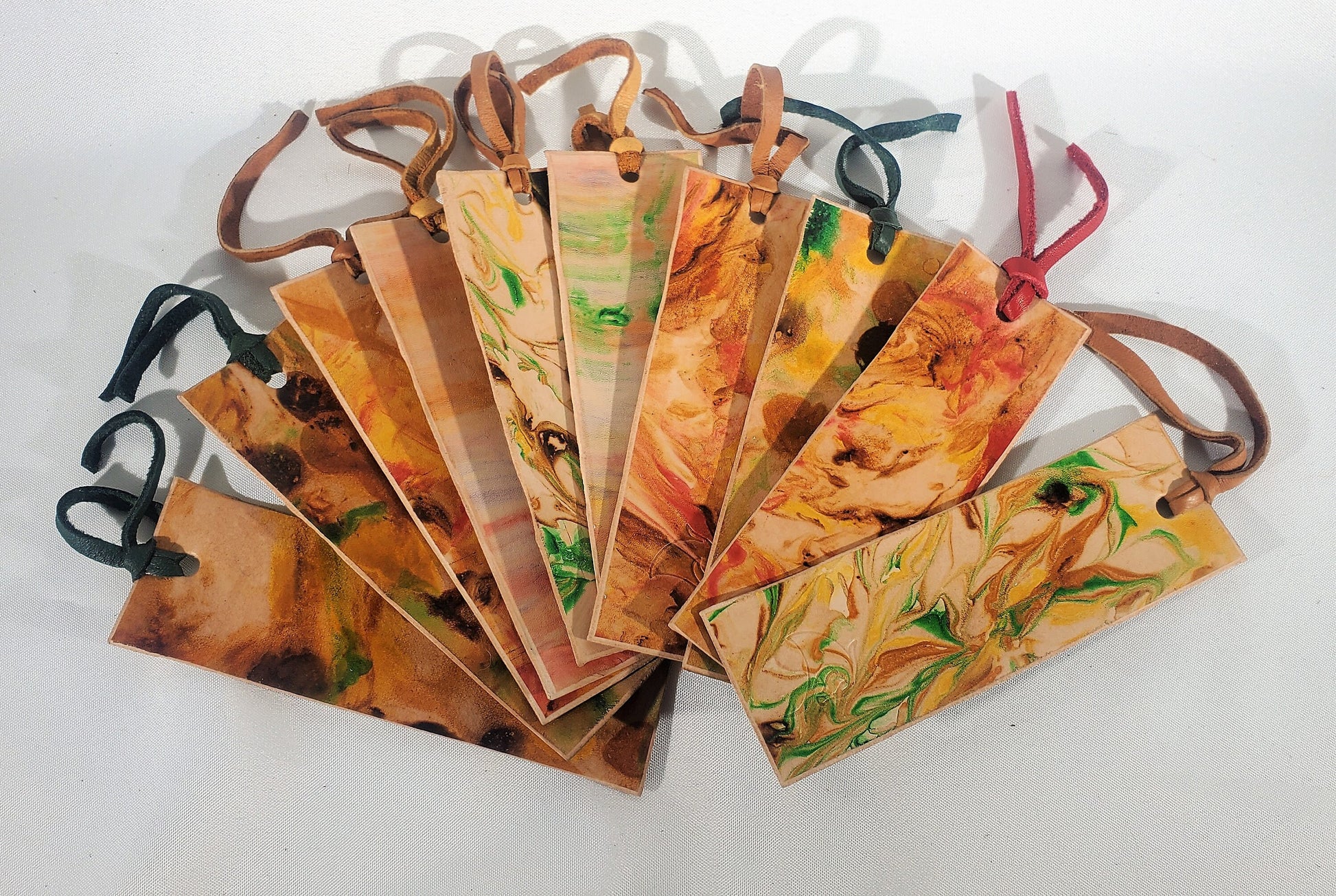 Leather Bookmarks, Various Marbled and Plain Bookmarks, Unique Gift, Special Stocking Stuffers