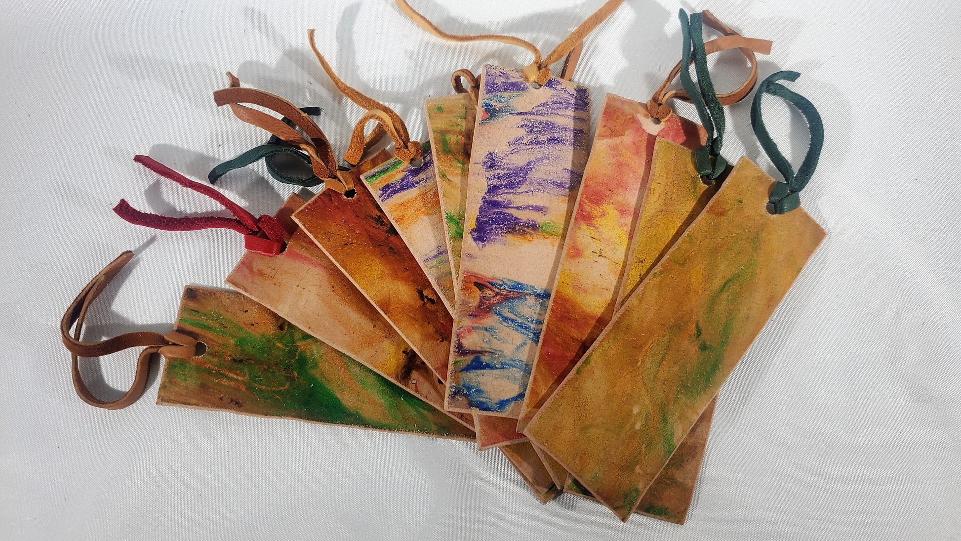 Leather Bookmarks, Various Marbled and Plain Bookmarks, Unique Gift, Special Stocking Stuffers