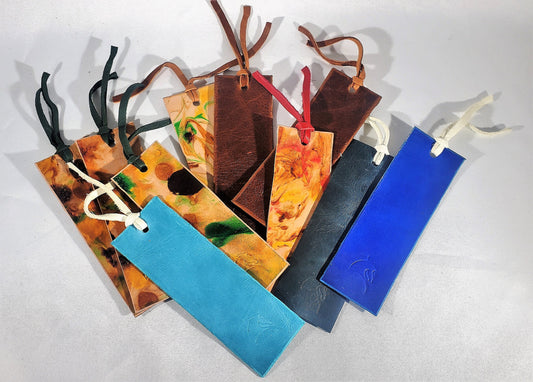 Leather Bookmarks, Various Marbled and Plain Bookmarks, Unique Gift, Special Stocking Stuffers