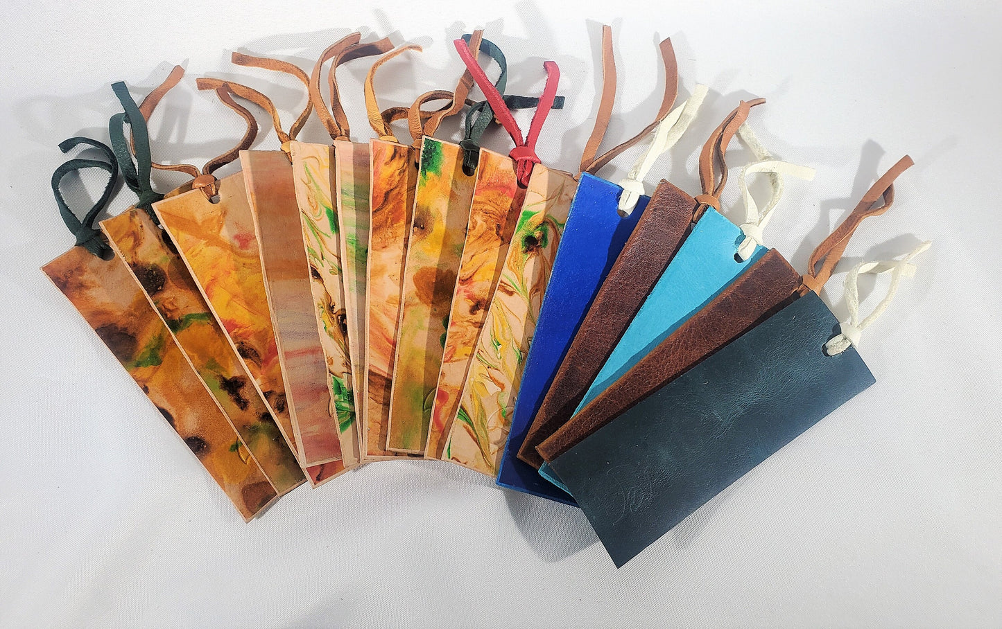 Leather Bookmarks, Various Marbled and Plain Bookmarks, Unique Gift, Special Stocking Stuffers