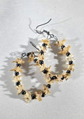 Snake Vertebrae Hoop Earrings with Beads, Real Rattlesnake Spine Bone Earrings, Spooky Creepy Vulture Culture